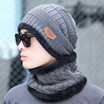 Woollen hat for men winter fleece thickened wool knitted warm top hat for cycling windproof bib cap
