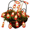UpperX 20 LED Red Lantern Mini Kerosene String Lights For Patio Garden Holiday Home Decorations Warm white light UpperX 20 LED Red Lantern Mini Kerosene String Lights For Patio Garden Holiday Home Decorations Warm white light