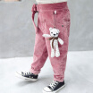 Pantalones De Niña Para Niños Pequeños Cute Bear Colgante De Pana Pantalones Lisos De Color Sólido Pantalones Casuales Dulces