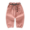 Otoño Niños Niña Pantalones Deportivos Con Estampado Sólido Pantalones Largos Niños Cintura Elástica Pantalones Casuales De Algodón Para Bebés 6M-5T