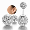 Women Fashion Jewelry Silver Color Cubic Zirconia Stud Earrings Lovers Xmas Gift Classic Simple Round CZ Bead WHB98