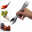 1 Pieza 3 En 1 Tenedor De Titanio Cuchara Spork Cubiertos Utensilio Combo Cocina Picn Al Aire Libre