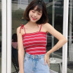 New Fashion Women Sexy Crop Tank Tops Striped Summer Knitted Camis Women Casual Tank Tops Vest Sleeveless Crop Tops Blusas