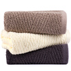 Sanli towel home textile cotton plain twill towel 3 strips soft absorbent cleansing towel adult wash towel 34×72cm beige light brown dark gray