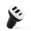 Dual USB Type C 5V34A Car Charger Power Adapter For iPhone Samsung Smart Phone
