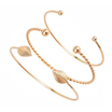 4 Pcs Set women bracelets Bohemian Leaves Knot Round Chain Opening Gold Bracelet Set Women Fashion Apparel Jewelry
