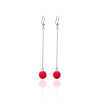 925 sterling silver lovely bead Wool ball long style are very personality&beautiful earrings specially designed for you