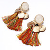 Bohemian style earrings&earrings with overstated alloy resin tassels