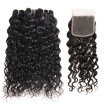 Brazilian Remy Human Hair Weave Water Wave Hair 3pcs Bundles with Lace Closure Virgin Cheap Extensions