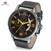 Mini Focus Male Quartz Watch Rotate Calender Display Leather Strap Leisure Wristwatch For Men