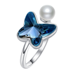 925 Sterling Silver Beautiful Butterfly Ring for wide band Women Girls Swarovski Crystals Jewelry sizer adjuster for loose rings