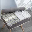 Green underwear storage box cotton&linen polyester drawer finishing box layered storage box extra large with cover gray