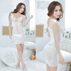 Crotchet Mesh Hollow-out Mini Chemise Dress