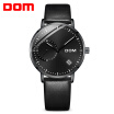 Dom M - 302bk - 7m Fashionable Leather Strap Men Waterproof Quartz Watch