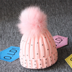 Newborn Baby Boys Girls Winter Warm Double Fur Pom Bobble Knit Beanie Hats Cap