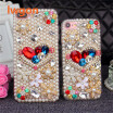 Caso De La Contraportada De Bling Flower Pearl Rhinestone Crystal Diamond Soft Para Huawei Honor 7C