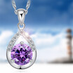 Cubic Zirconia Water Drop Pendant Necklaces For Women Korea Trendy Jewelry Fashion Accessories Classic Gift 64