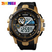 SKMEI Mens Waterproof Sport Army Alarm Date Analog Digital Black Wrist Watch UK