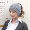 Warm wool hat for autumn&winter headwear ear-protecting hat fashionable bare ponytail open top knit hat