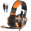 Wired Stereo Gaming Headset Deep Bass Computer Game Headphones Earphone with LED Light Microphone for PC Laptop PS4