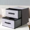 New desktop washable fabric storage box drawer type double-breasted underwear storage box storage box cotton&linen box dark gray