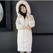 2018 winter clothing new fashion trend hat big fur collared coat womens long white duck down down jacket tide