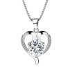 Heart Pendant Necklaces For Women Cubic Zirconia Fashion Jewelry Accessories Box Chain Necklace Anniversary Gift 06