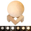 18cm Diameter PLA USB Rechargeable 3D Printing Moon Light 2-Colors Dimmable Touch Sensor Control Luna Night Lamp Bedroom Decor wit