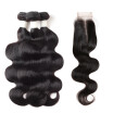 Allove 8A Brazilian Body Wave Hair Bundles 3pcs with 24 Lace