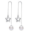 Star Drop Earrings For Women Long Ear Line Eardrop Cubic Zirconia Birthday Party Gift Fashion Jewelry E173