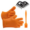 El Juego De Herramientas BBQ Incluye 1 Par De Silicona Resistente Al Calor BBQ BBQ Guantes De Cocina 2 Garras Trituradoras De Carne 1 Cepillo Para Roc