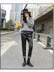 For autumnwinter 2018 pair of lamb suede pants with loose thin&thick casual pu leather harem pants