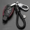 Huashi Mercedes-Benz GLC key package C-class special key shell E-class A-class B-class GLA-level S-class GLK-level key package shell buckle car accessories modified Mercedes-Benz D black leather red line