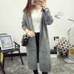 New autumnwinter 2018 hollow back sweater jacket grey loose knitted sweater thickened cardigan woman