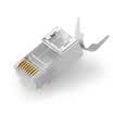 Smart mouse NOYAFA NF-1004 100 Seven crystal head network RJ45 connector iron nickel plated with tail clip high speed crystal head