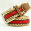 Men Women Woven Stretch Braided Elastic Leather Buckle Belt Waistband Belt