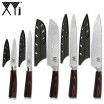 XYj 5 Unids Cocina Cocinar Cuchillos De Acero Inoxidable Establecer Patrón De Damasco Cuchillo Cuchillo De Chef Cubierta Gratis