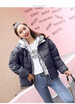 2018 autumn&winter new false two down cotton jacket female fashion printing short style student cotton-padded jacket