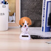 ​1pcs Cute Car Ornament ABS Solar Powered Shaking Swing Head Dog Lovely cartoon dog design Automobile Decoration Dashboard Toys
