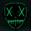 Adults Halloween Green LED Light Up Mask Halloween Costume Supplies for Festival Masquerade Cosplay Party Performance
