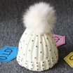 Newborn Baby Boys Girls Winter Warm Double Fur Pom Bobble Knit Beanie Hats Cap