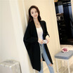 The new autumnwinter 2018 bat sleeve large size Korean version of the long&loose pure color knitted cardigan sweater
