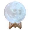 Night Light 3D Printing Moon Light with 3 Colors Dimmable Touch Control With Wood Holder
