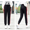 New autumnwinter 2018 womens side stripe casual sport trousers with elastic waist&thick trousers