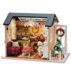 DIY Christmas Miniature Dollhouse Kit Realistic Mini 3D Wooden House Room Craft with Furniture LED Lights Childrens Day Birthday