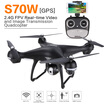 SJ RC S70W 24GHz 720P Camera Wifi FPV Drone Altitude Hold G-sensor Follow Me Mode GPS RC Quadcopter
