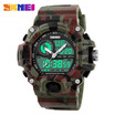 SKMEI Mens Waterproof Sport Army Alarm Date Analog Digital Black Wrist Watches