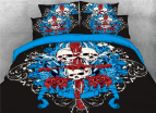 3D Halloween Skull&Cross Printed 4-Piece Bedding Sets