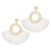 Fashion Ethnic Style Individuality Exaggeration Wool Tape Earrings