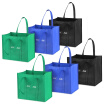 Esonmus 6pcsset Multipurpose Reusable Non-Woven Large Grocery Tote Bags Foldable Shopping Bags Storage Handbags with Dual Reinfor